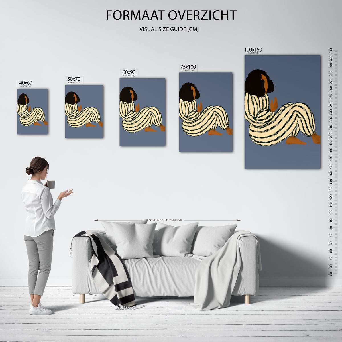 Gestreepte vormen Kunstwerk