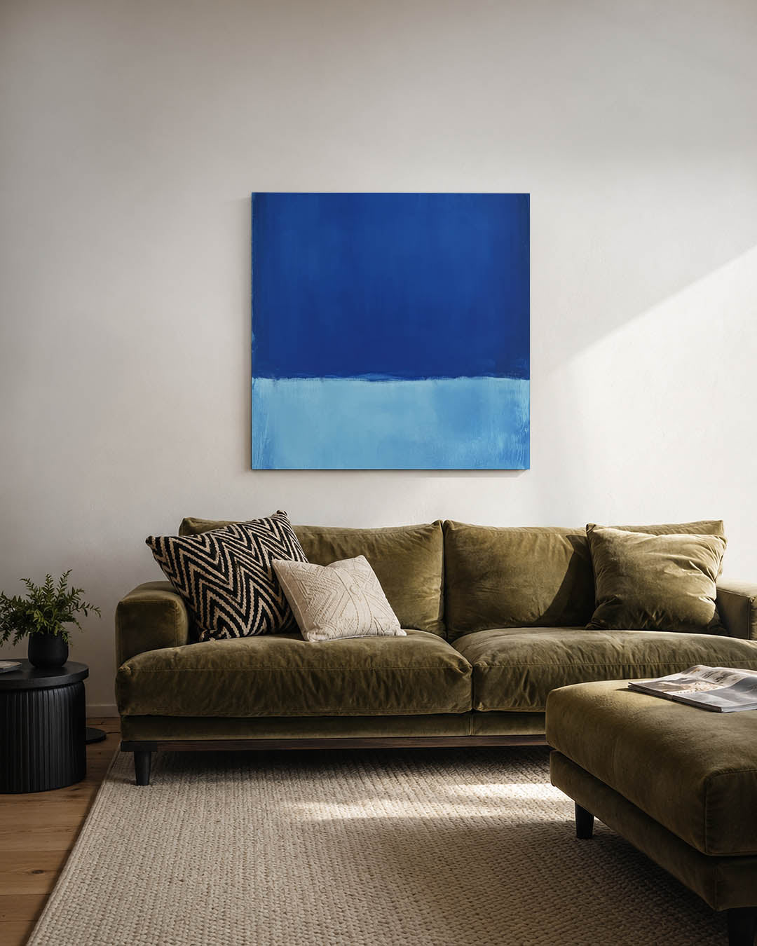 Kleurrijke blauwe vlakte Kunstwerk
