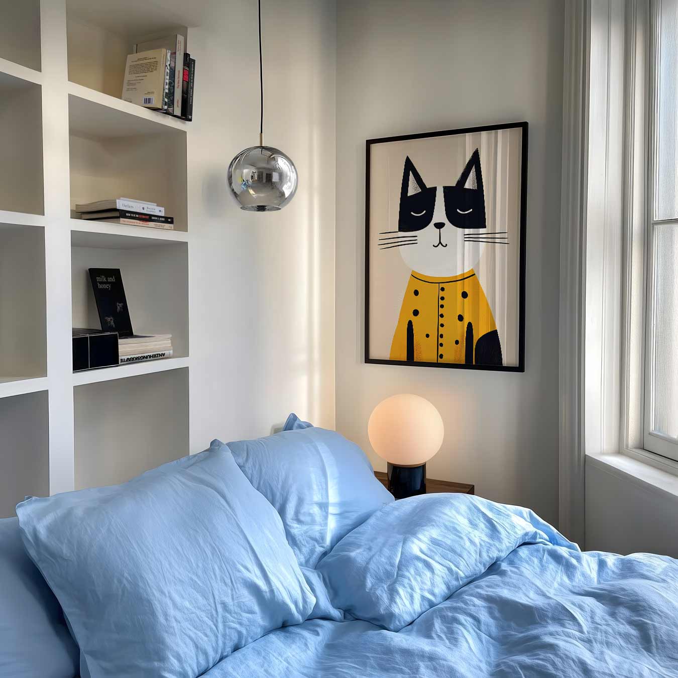 Stijlvolle Kat Illustratie Poster-WallArtistic