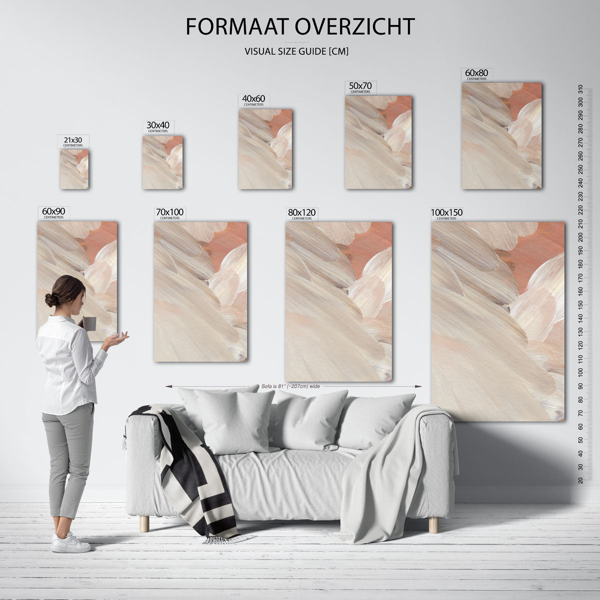 Abstracte penseelstreken Poster