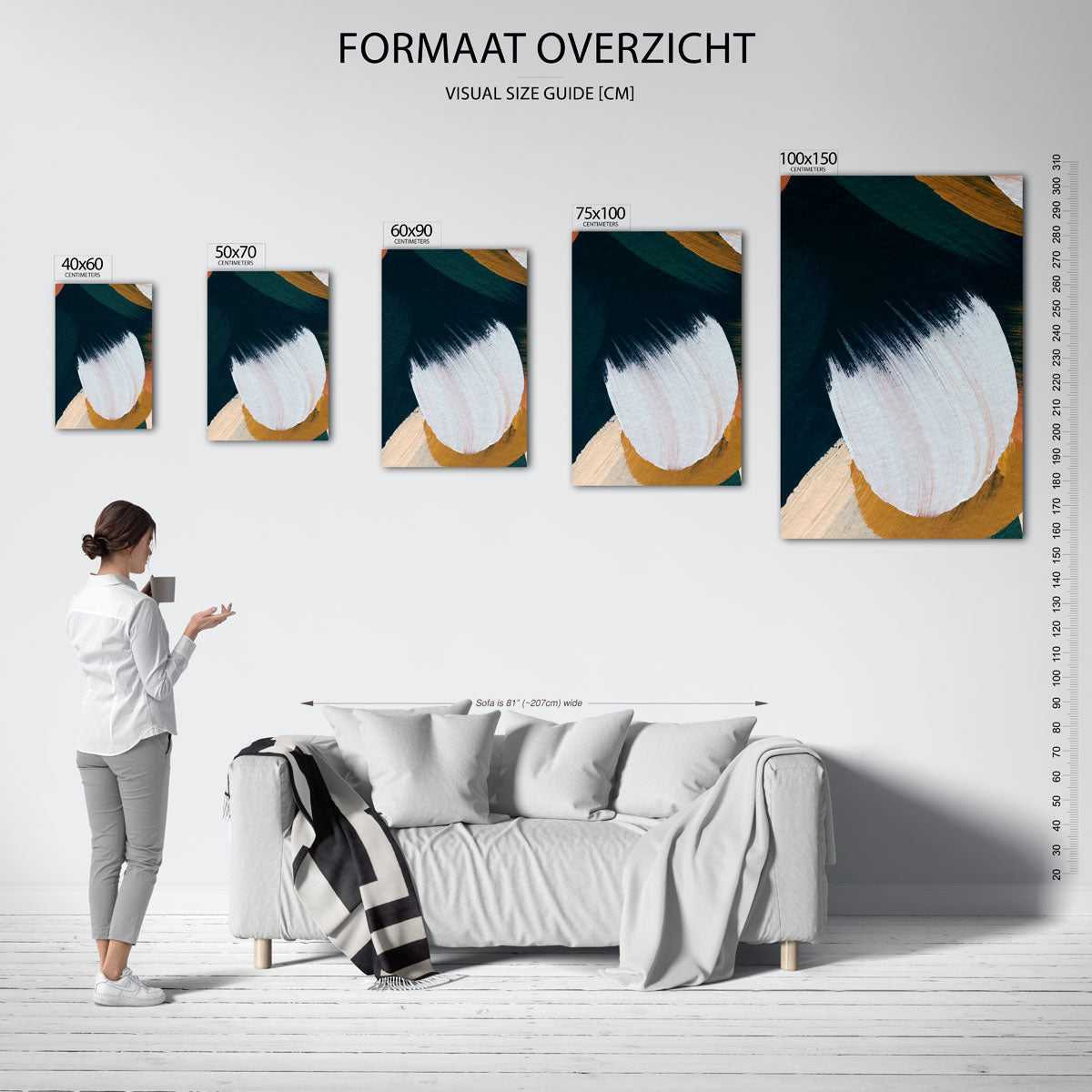 Dynamische kleurencompositie Kunstwerk