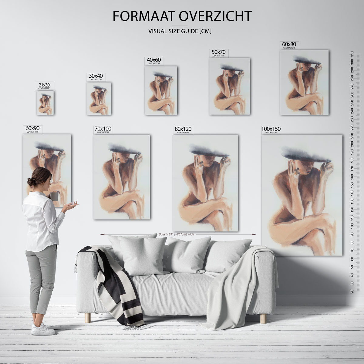 Zittende figuur met hoed Poster