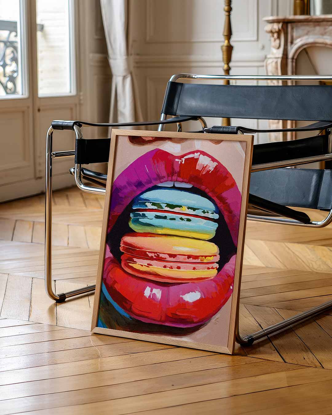 Kleurrijke Macaron Lippen Poster-WallArtistic