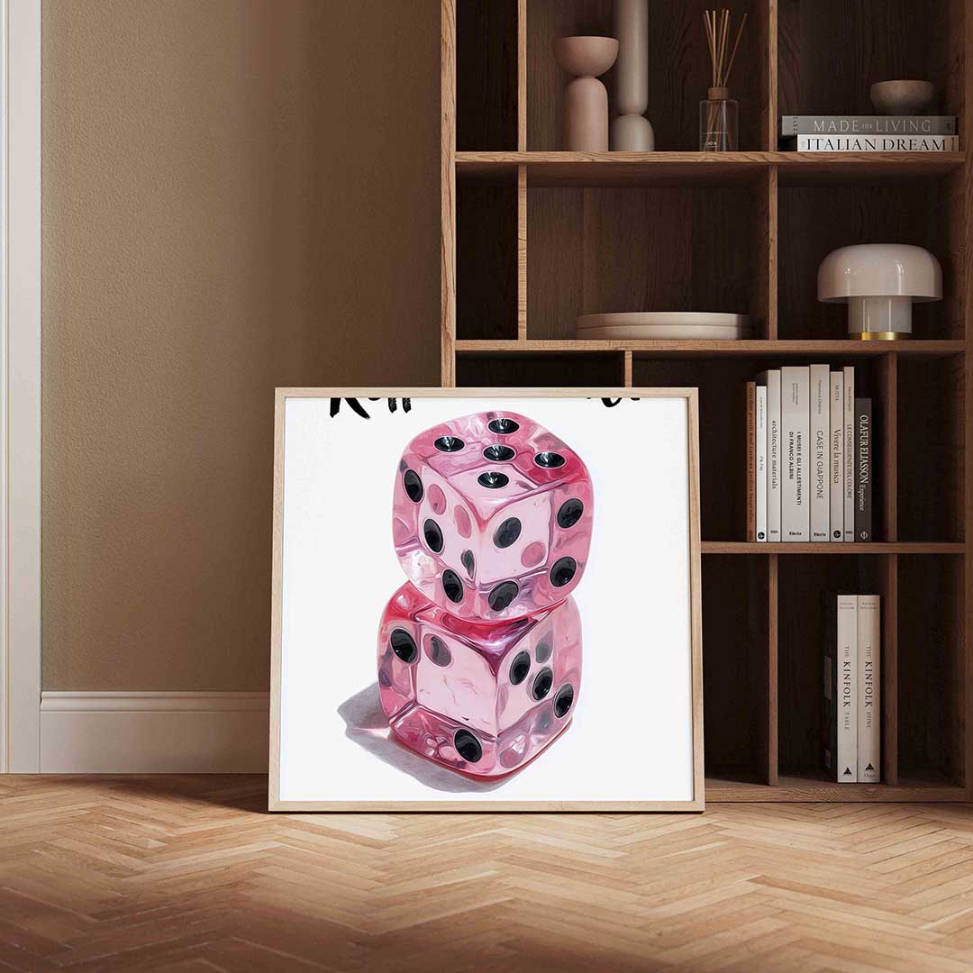 Roze dobbelstenen Poster