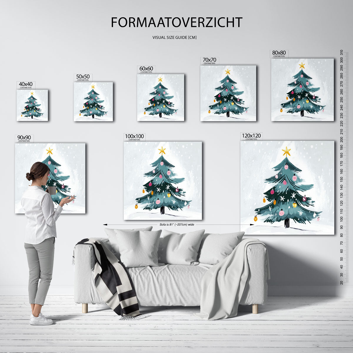 Kerstboom met versiering Poster