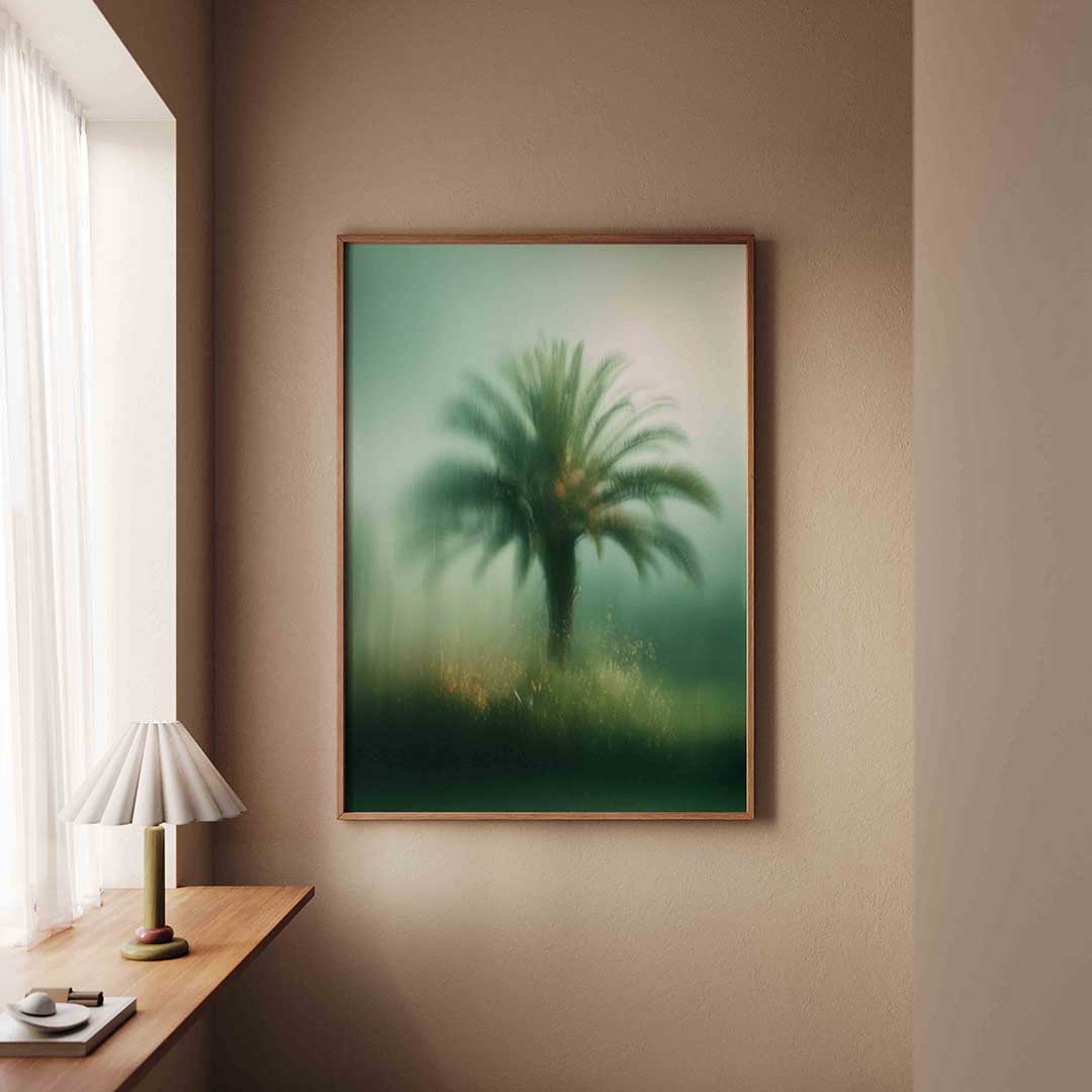 Palmboom in mist Poster