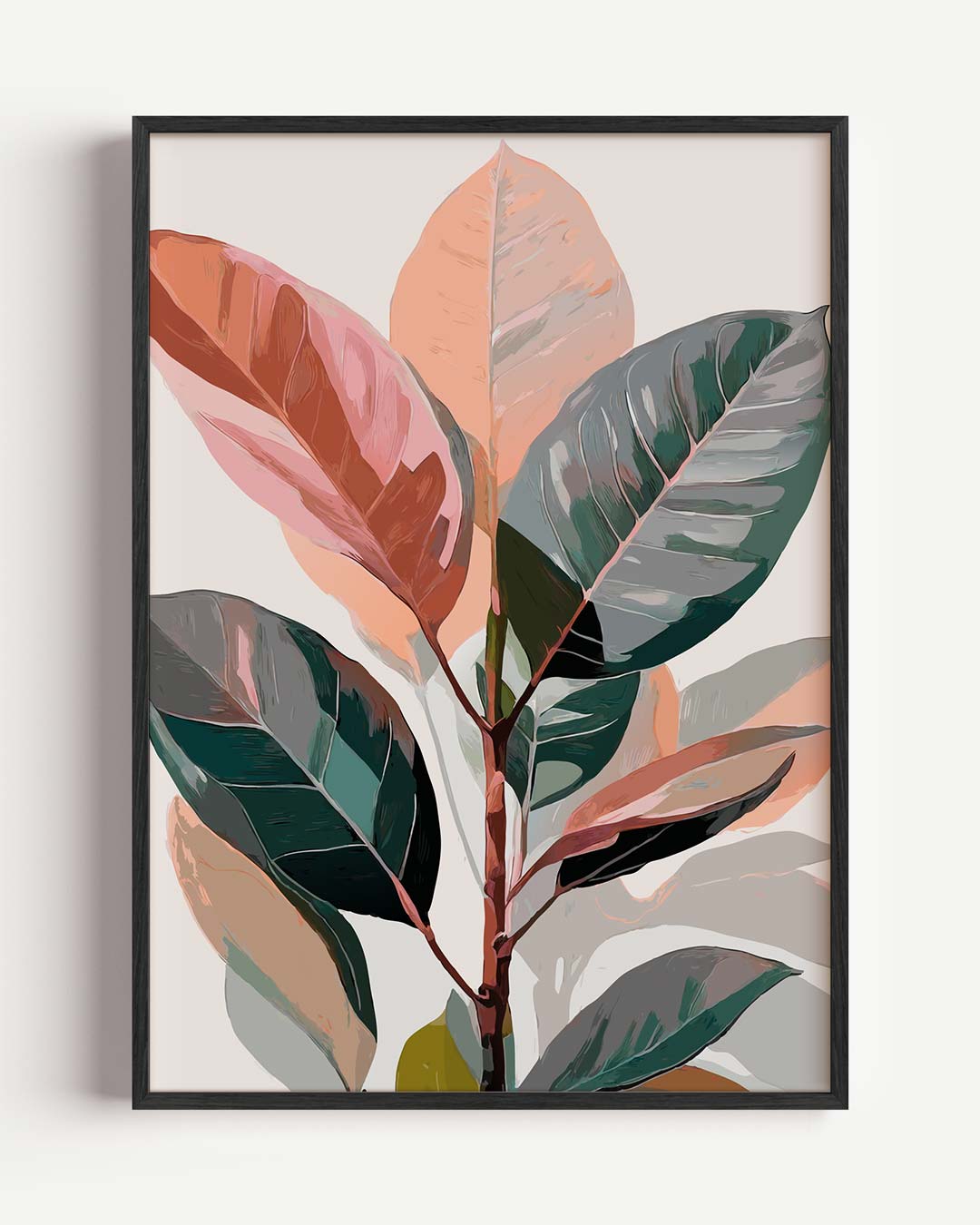Botanische Kunstposter met Vrolijke Bladeren Poster-WallArtistic
