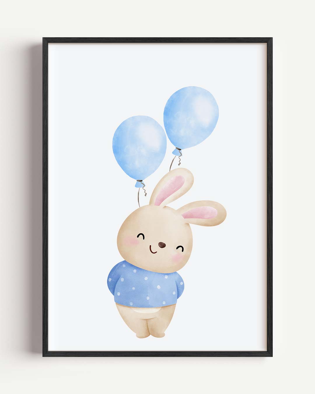 Schattige Konijn Met Ballonnen Poster-WallArtistic
