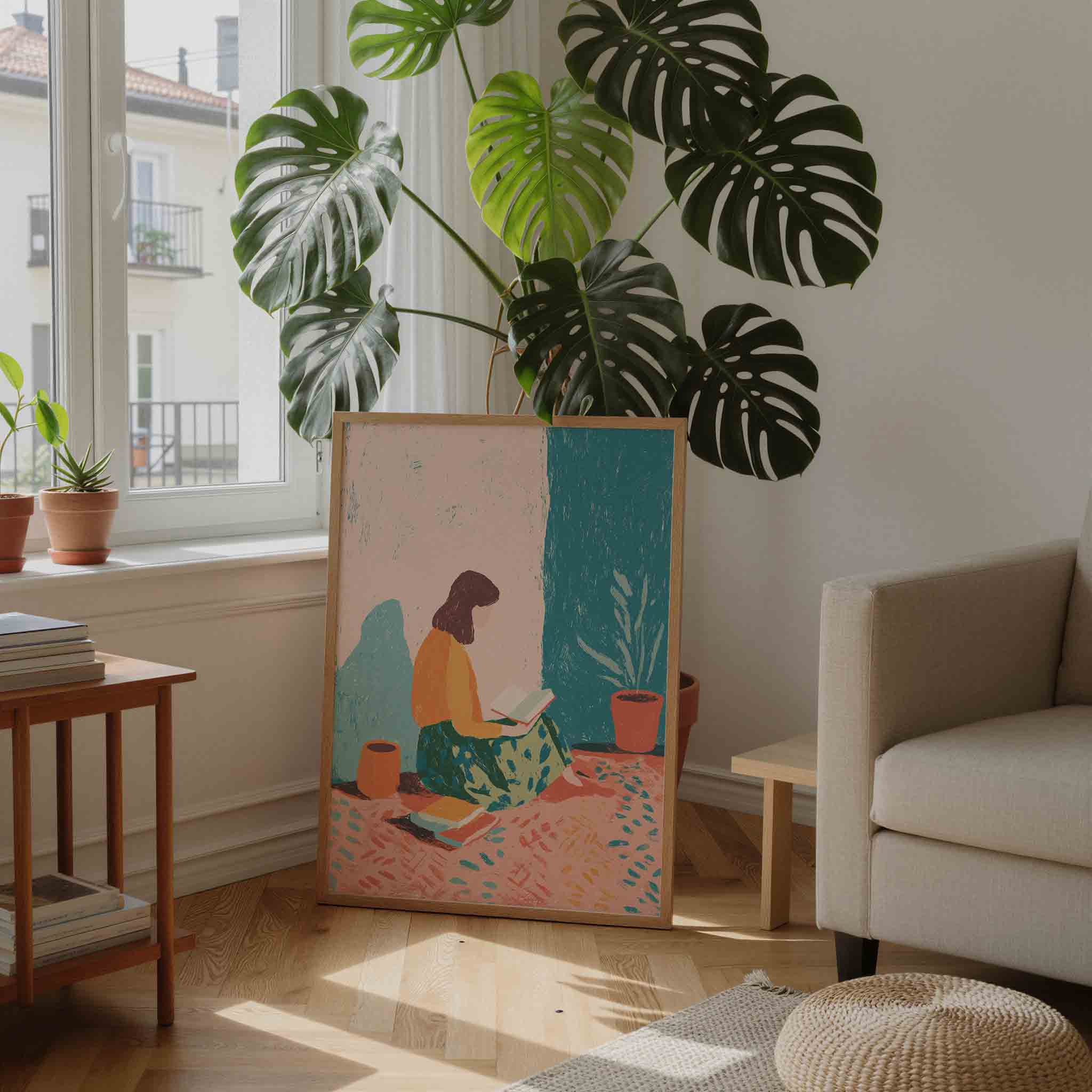 Lezende vrouw Poster