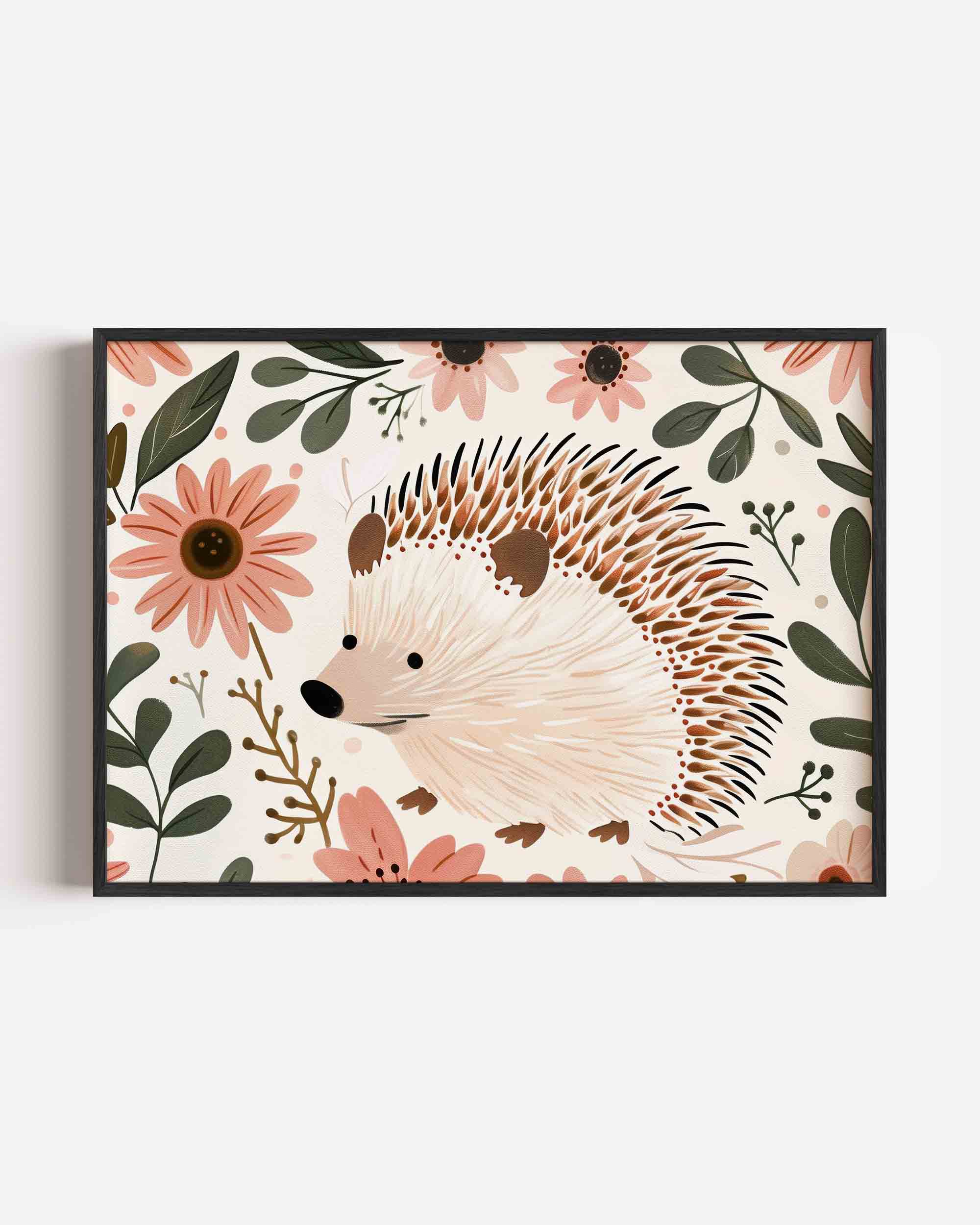 Egel en bloemen Poster