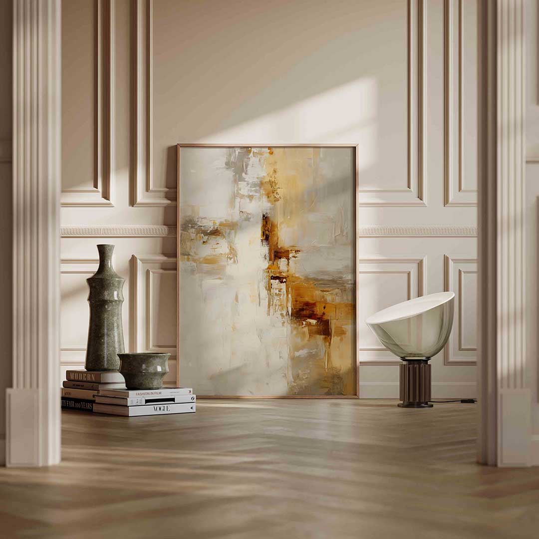Abstracte beige en bruine Poster
