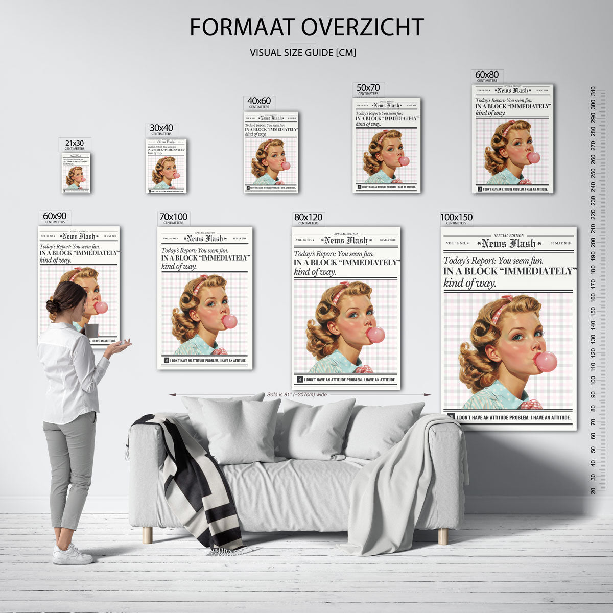 Meisje met kauwgombel Poster