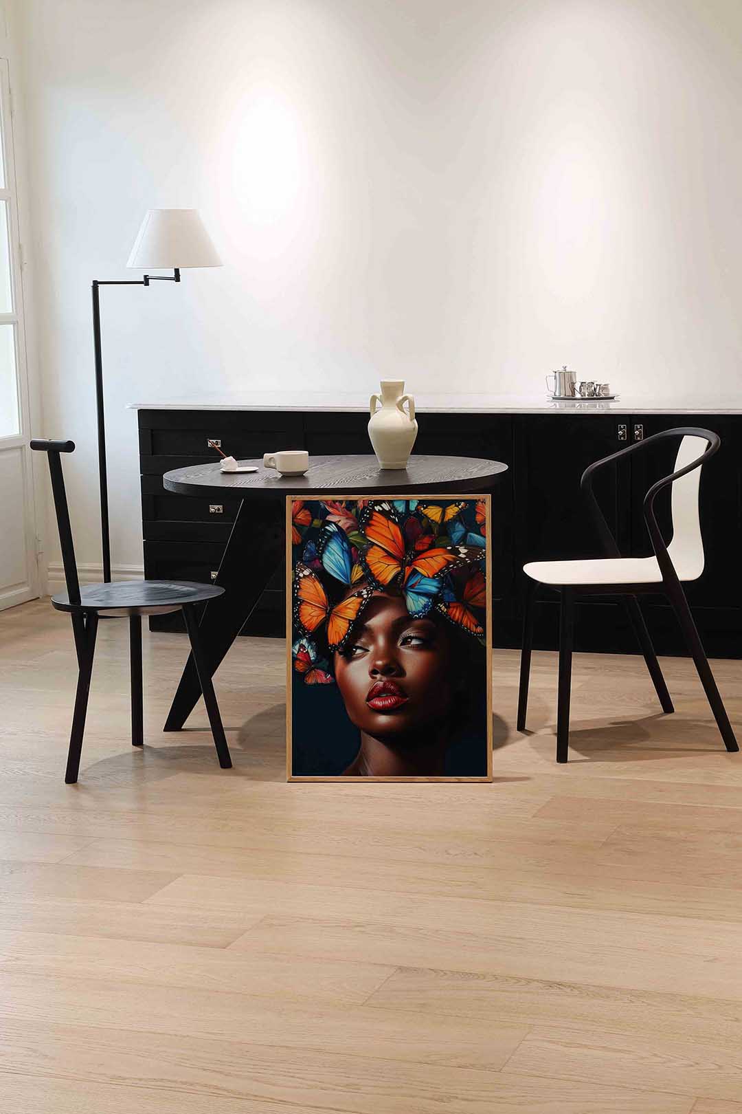 Vlinders en vrouw Poster