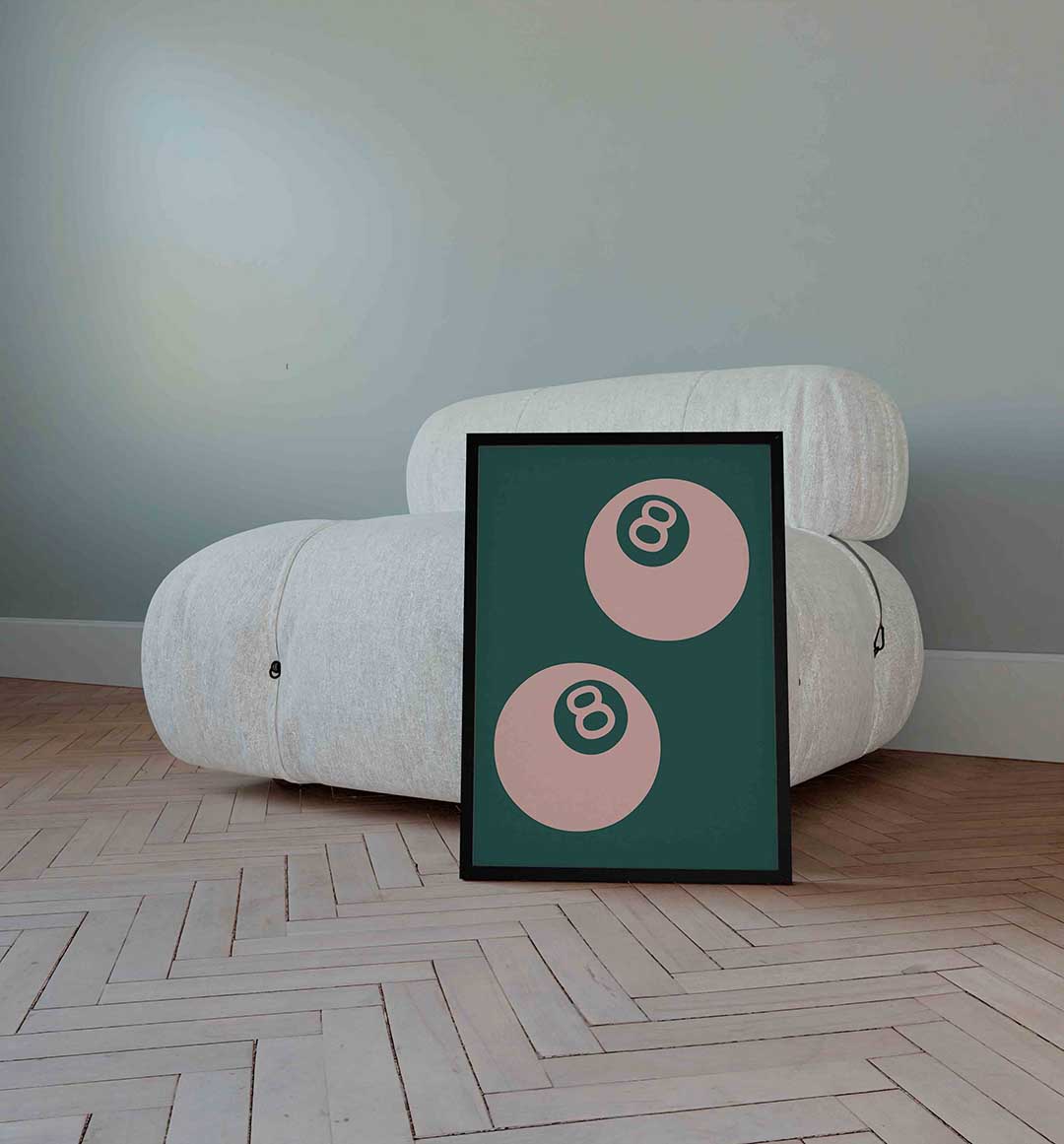 Twee biljartballen Poster