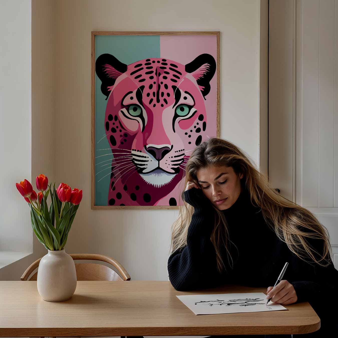 Kleurrijke Luipaard Poster-WallArtistic