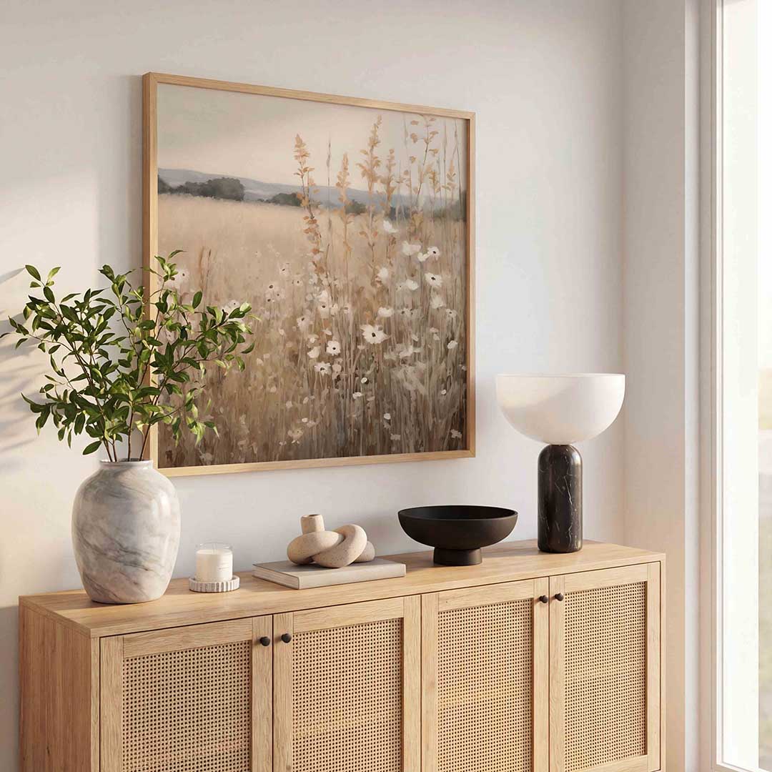 Veld met bloemen Poster