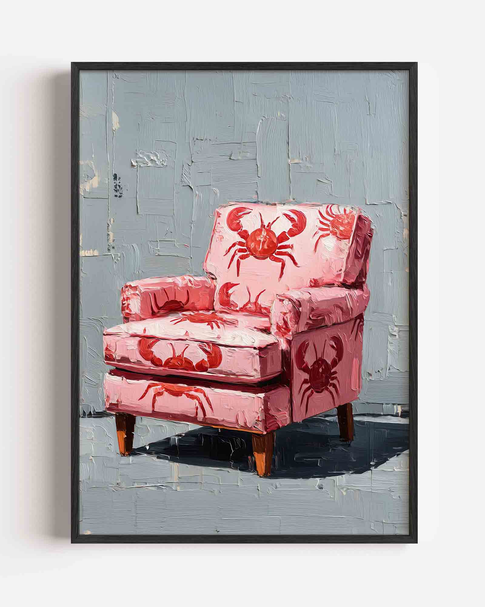 Roze stoel met krabben Poster