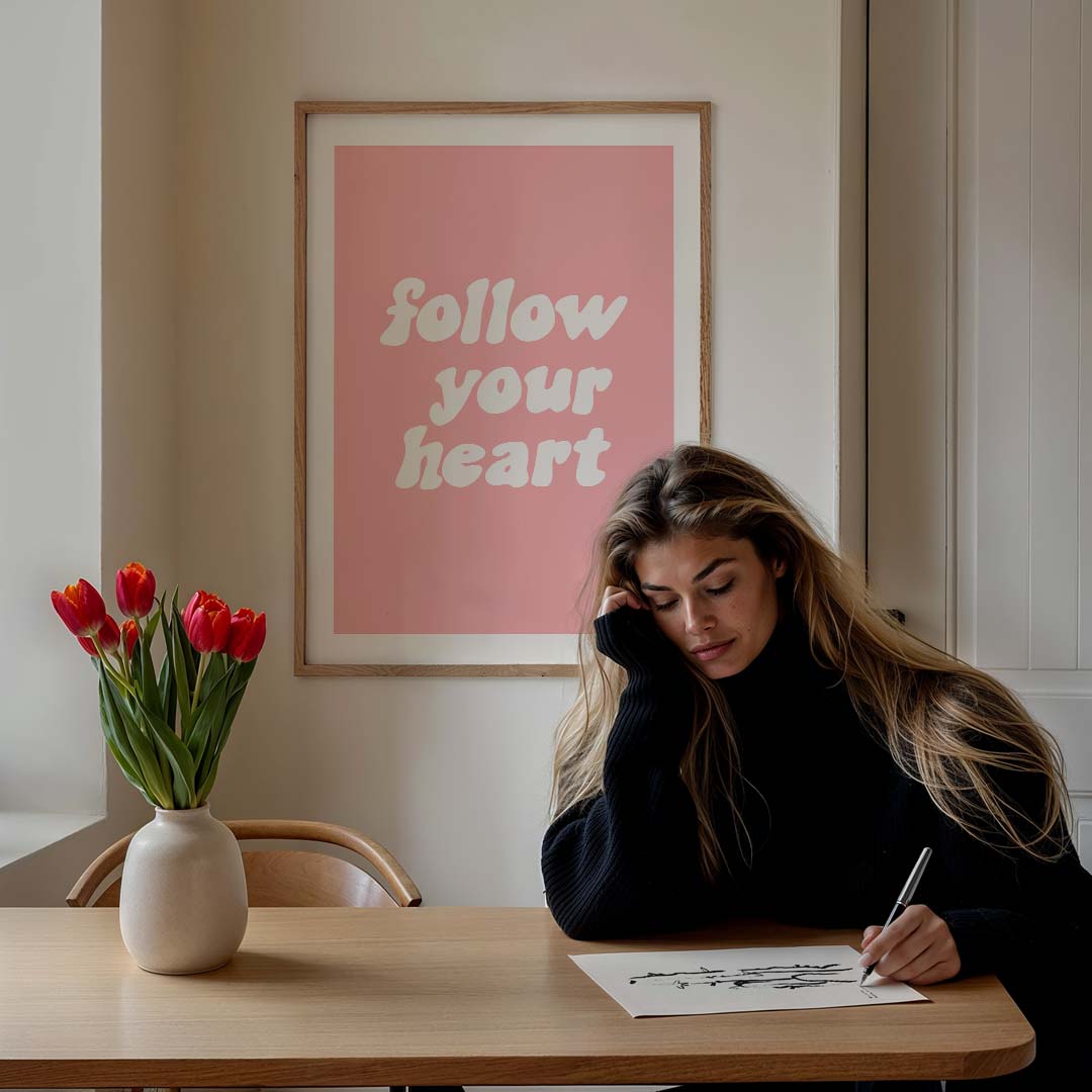 Inspirerende Roze Poster-WallArtistic