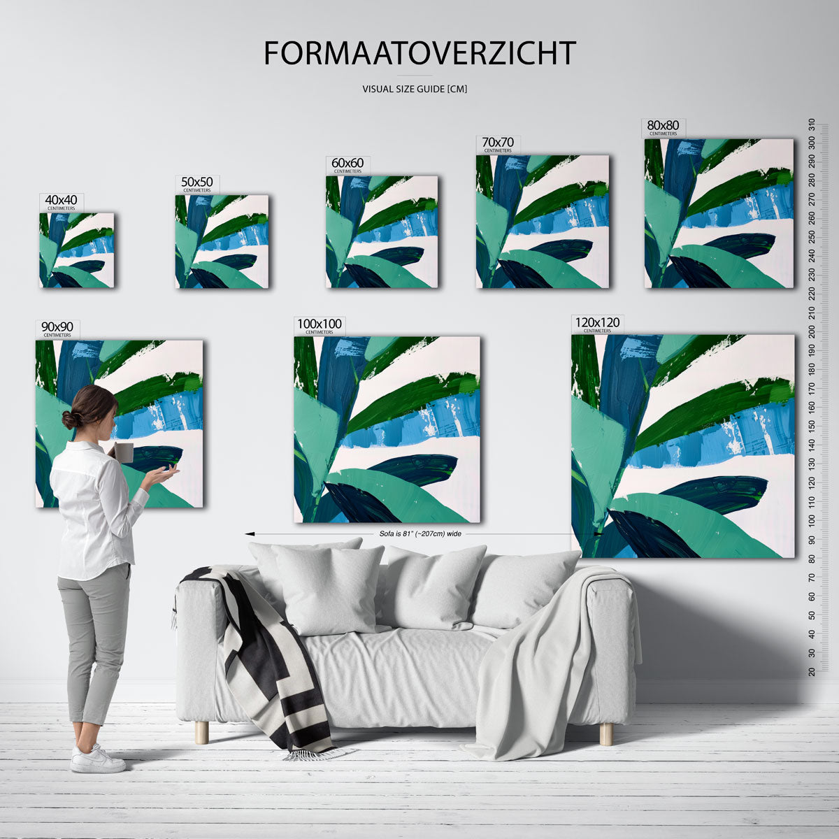 Bladeren en penseelstreken Poster