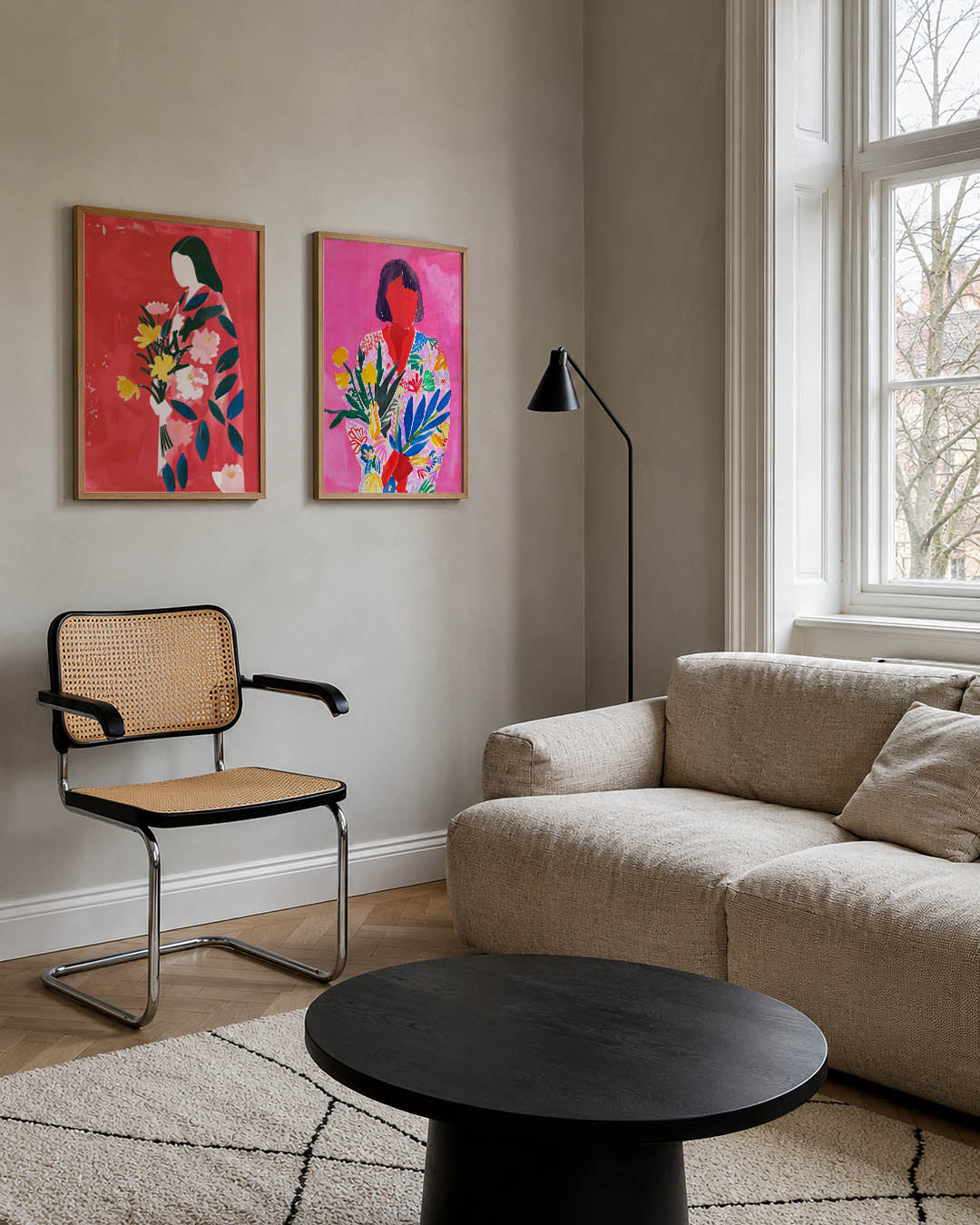 Bloemen en vormen Posterset
