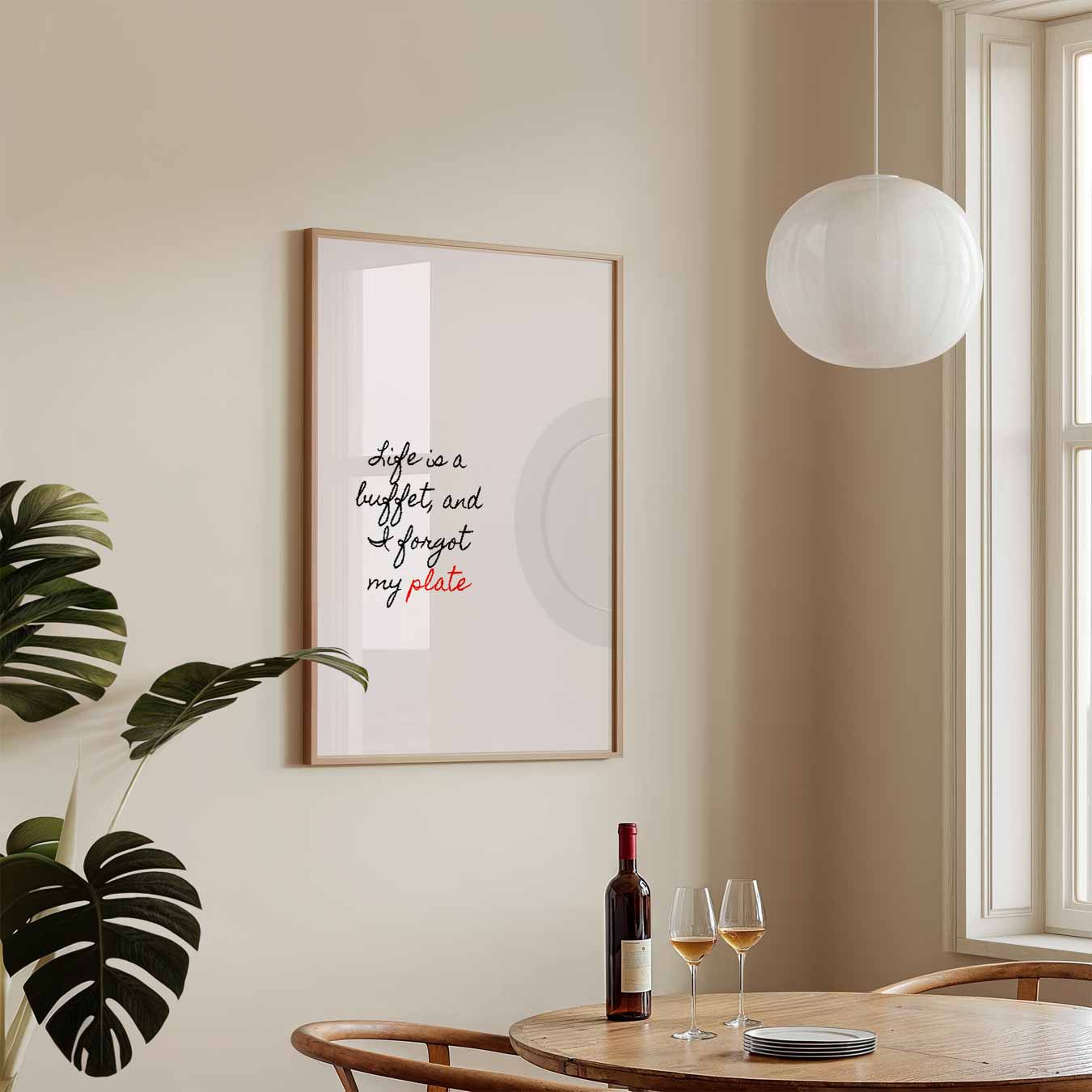 Leven is een Buffet Poster-WallArtistic