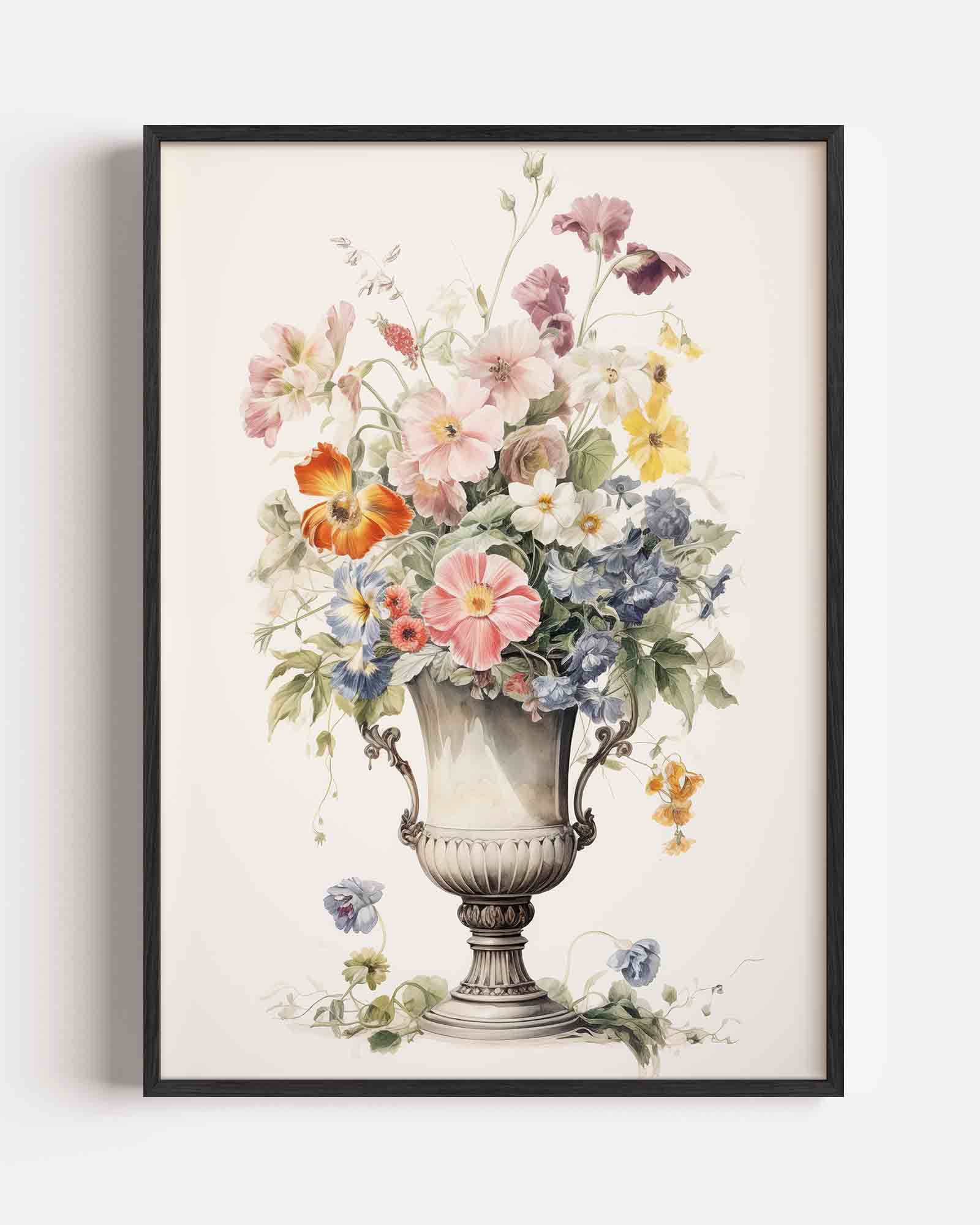 Bloemen in vaas Poster