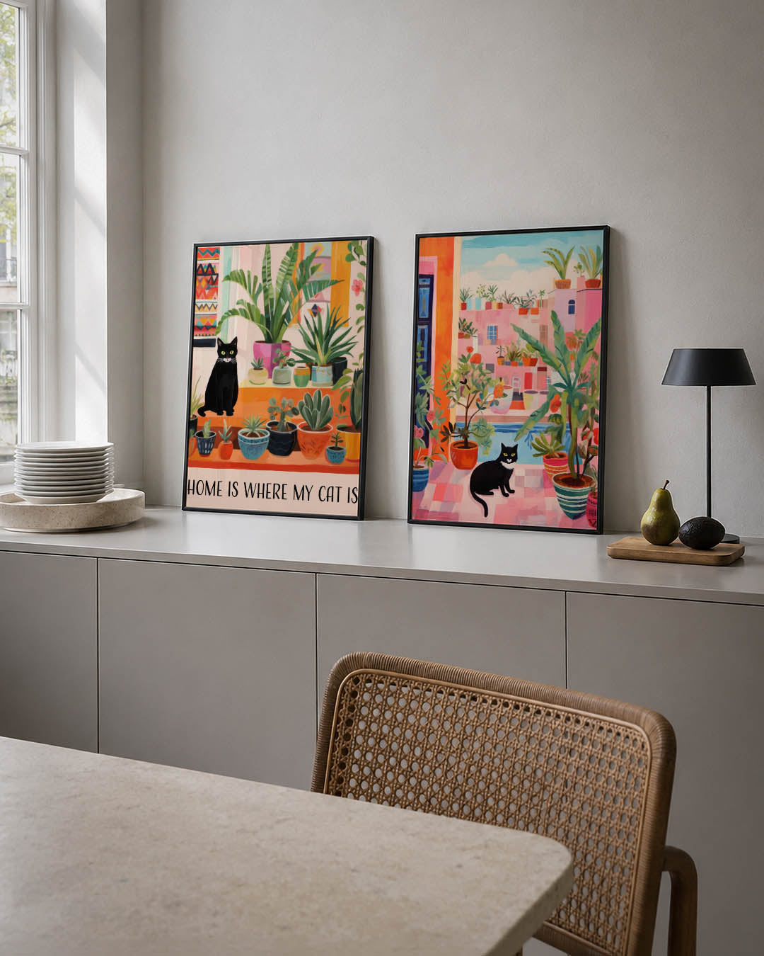 Kleurrijke plantenhoek Posterset
