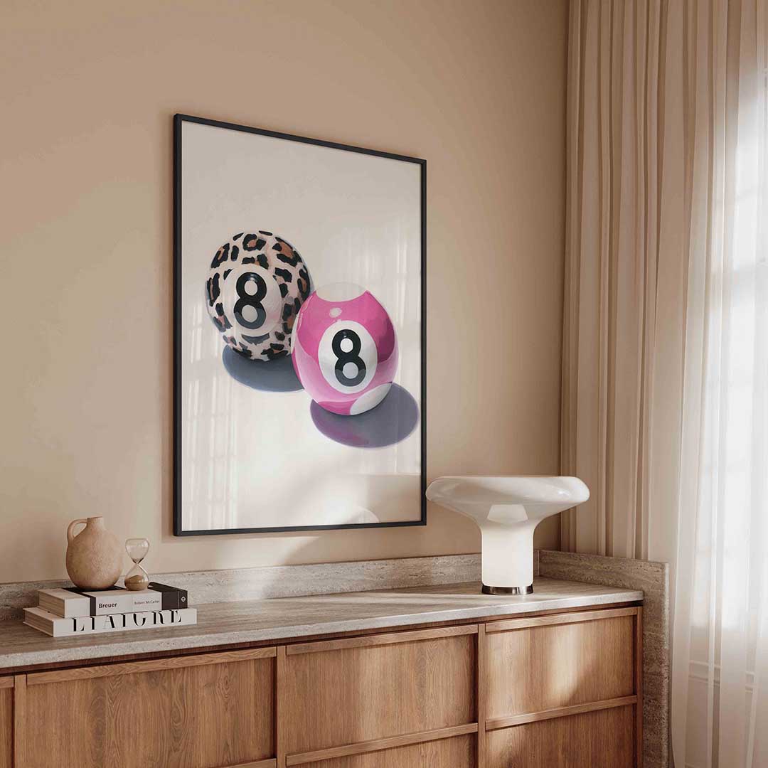 Biljartballen met patroon Poster