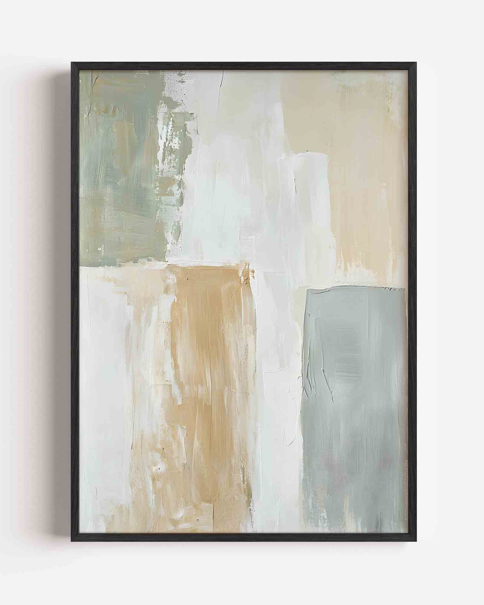 Abstracte beige en grijze vlakken Poster