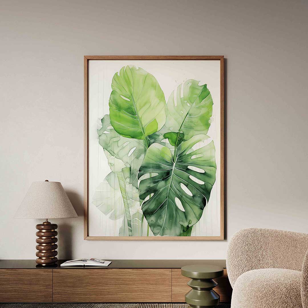 Monstera bladeren Poster