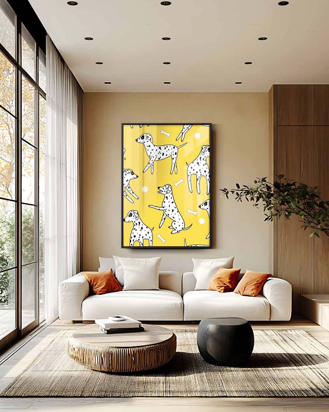 Vrolijke Dalmatierpatroon Kunstwerk-canvas-dibond-plexiglas-wanddecoratie-WallArtistic