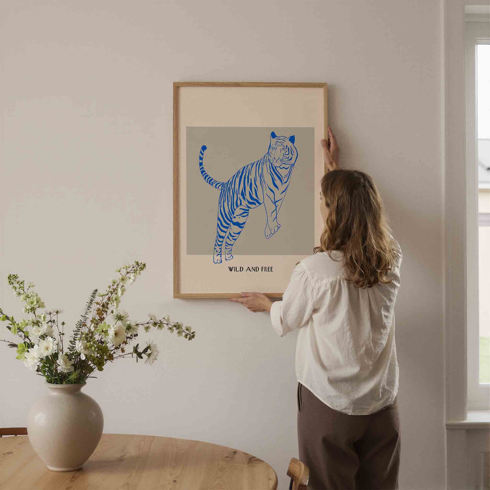 Blauwe tijger Poster