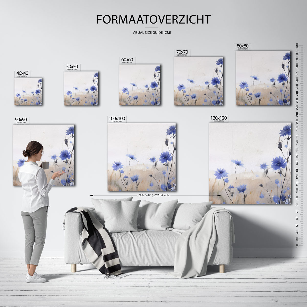 Blauwe bloemen Poster