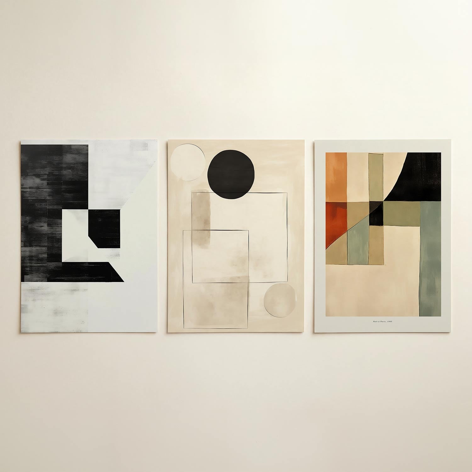 Zwart wit vlakverdeling Posterset