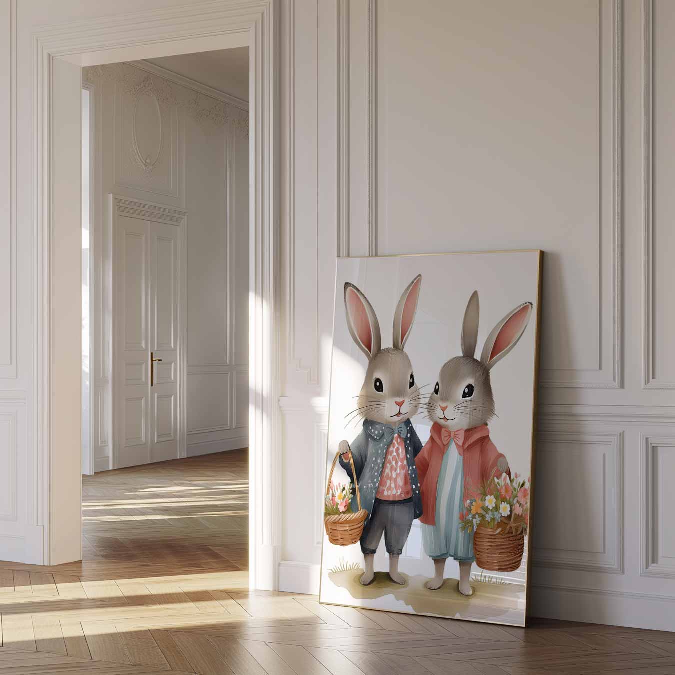 Schattige Konijnen Vrienden Poster-WallArtistic