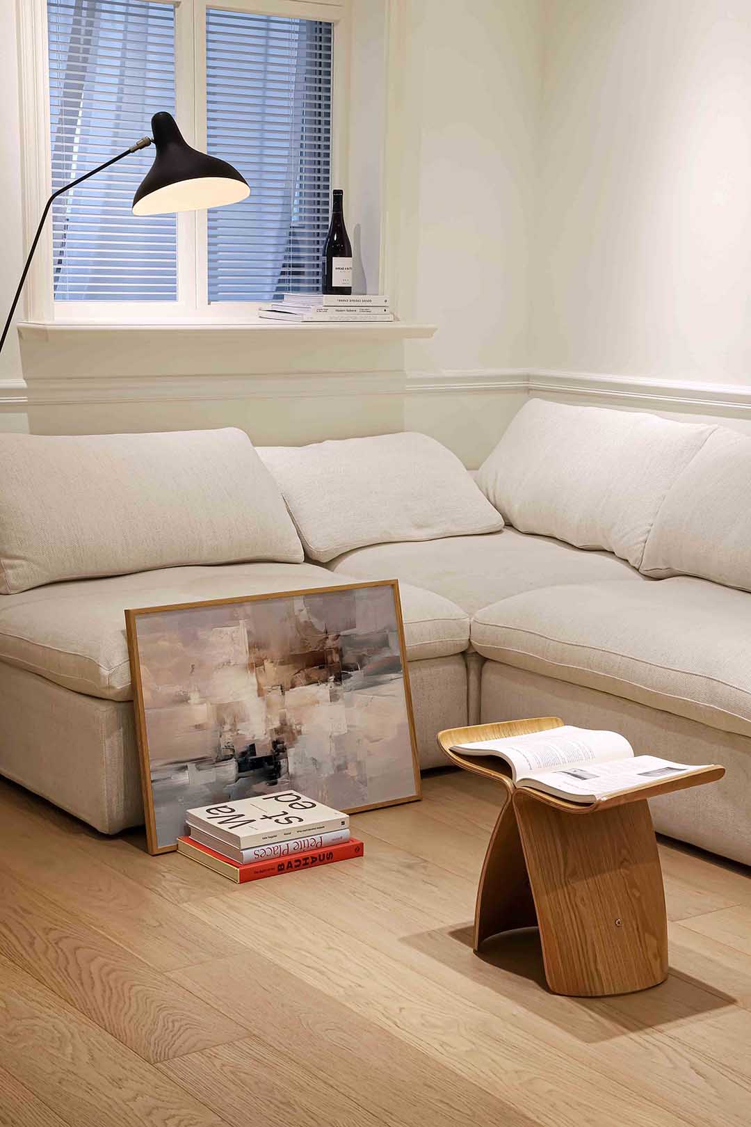Abstracte beige en grijze Poster
