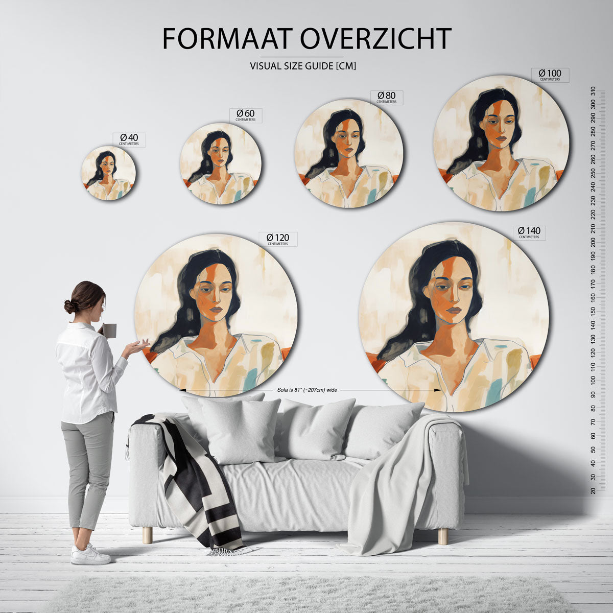 Vrouwelijk portret Muurcirkel