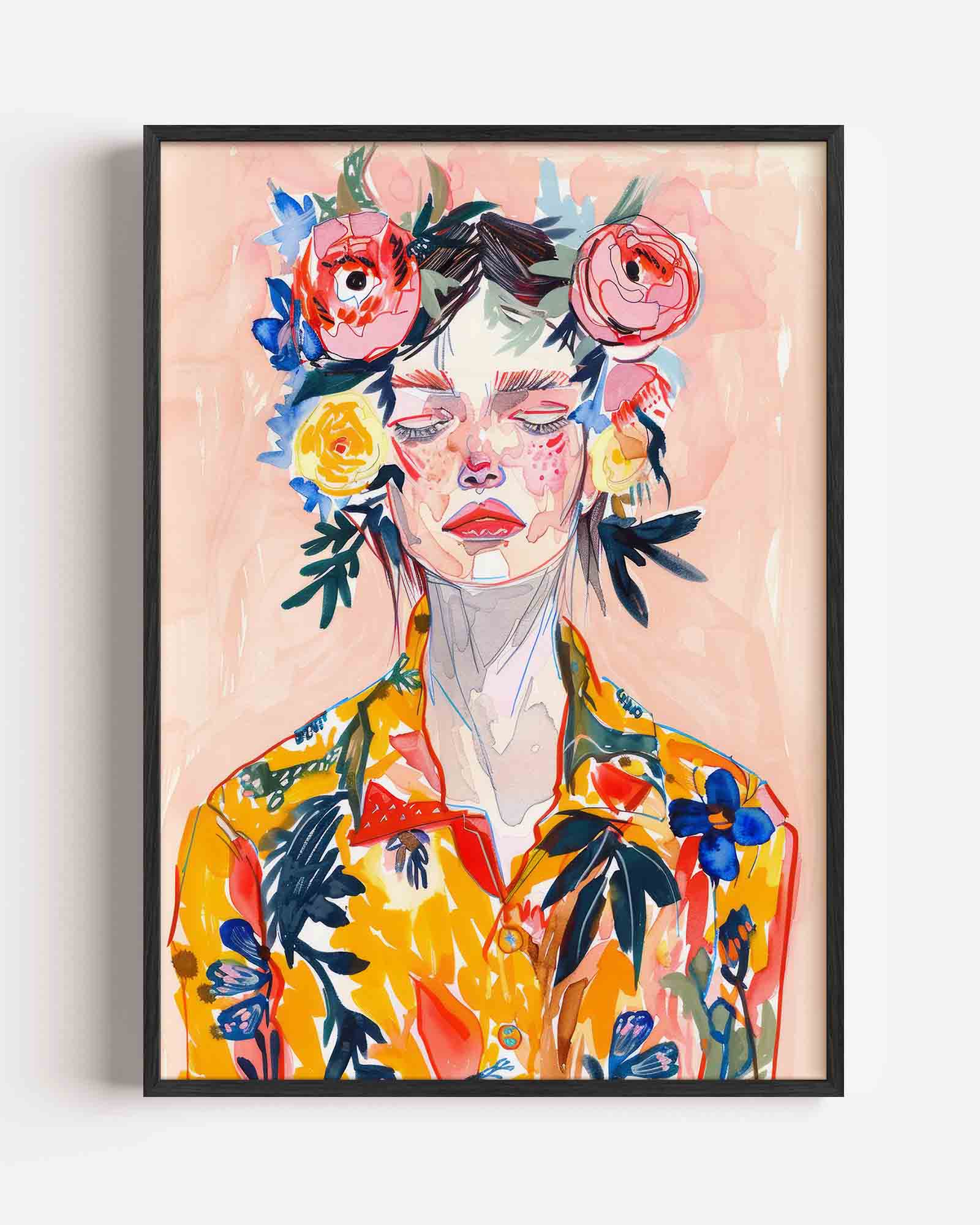 Bloemenkrans portret Poster