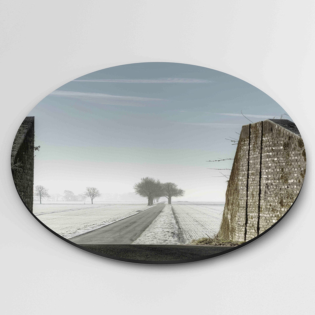 Winterlandschap met bomen Muurcirkel