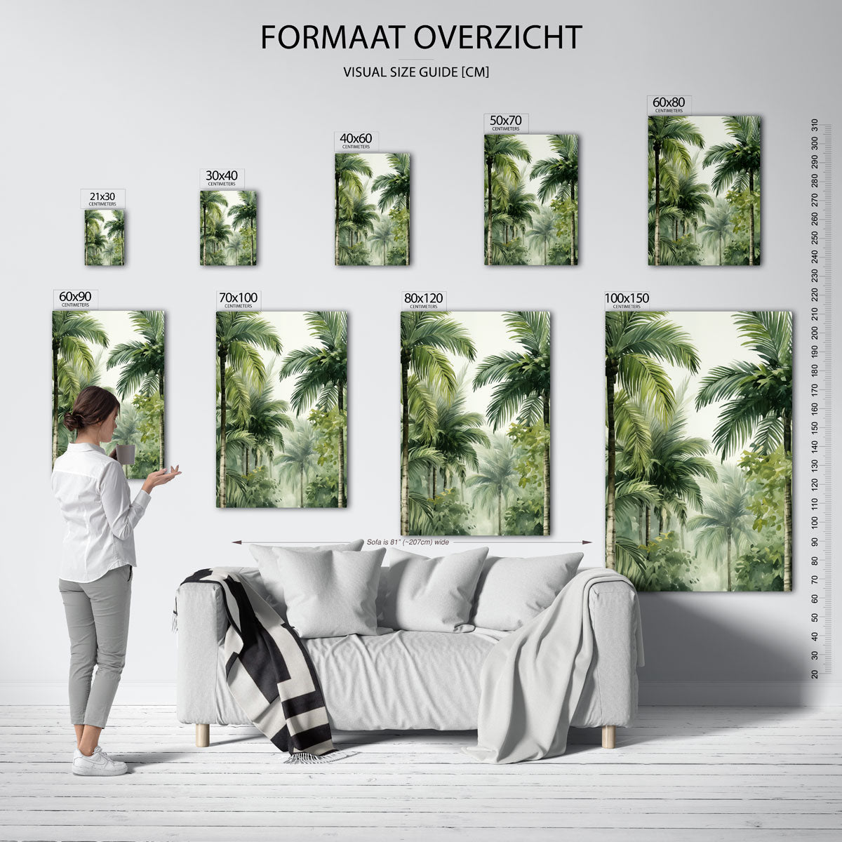 Palmbladeren en bomen Poster