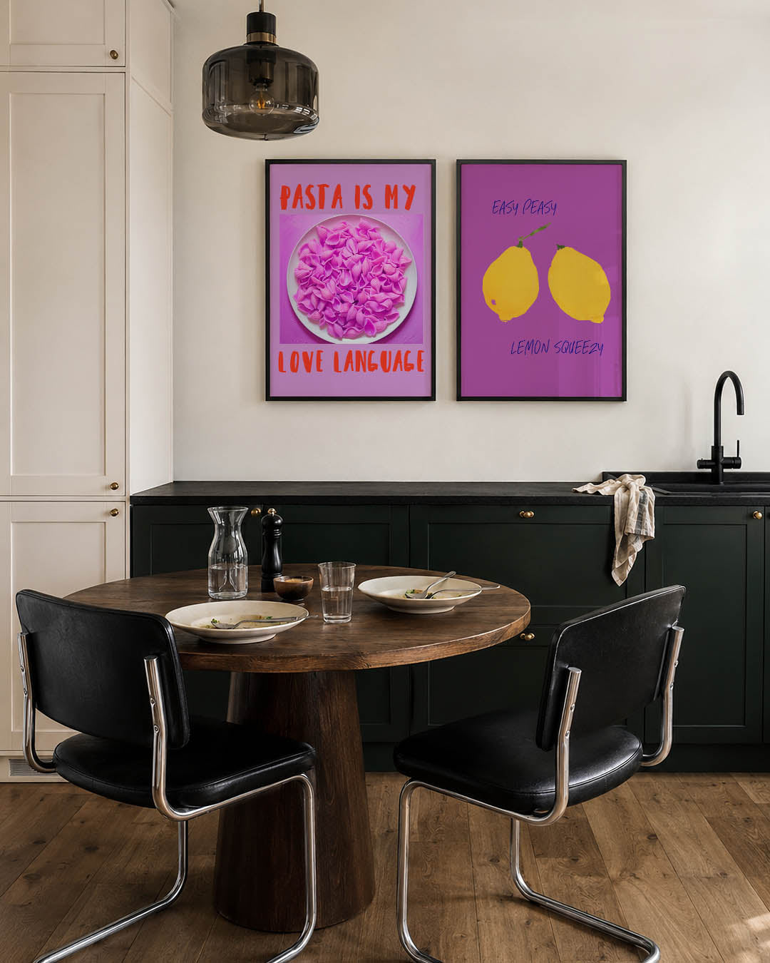Kleurrijke pastavormen Posterset