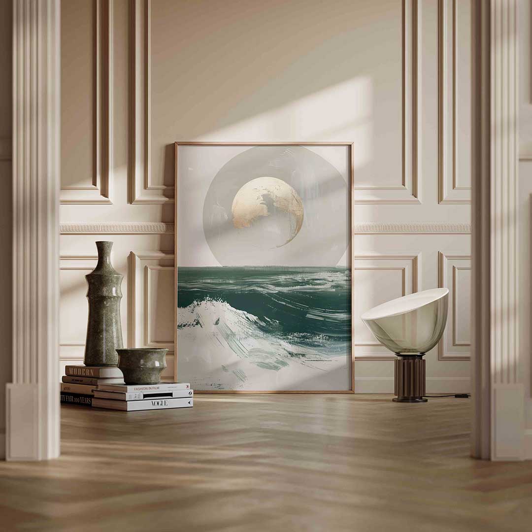 Maan boven oceaan Poster