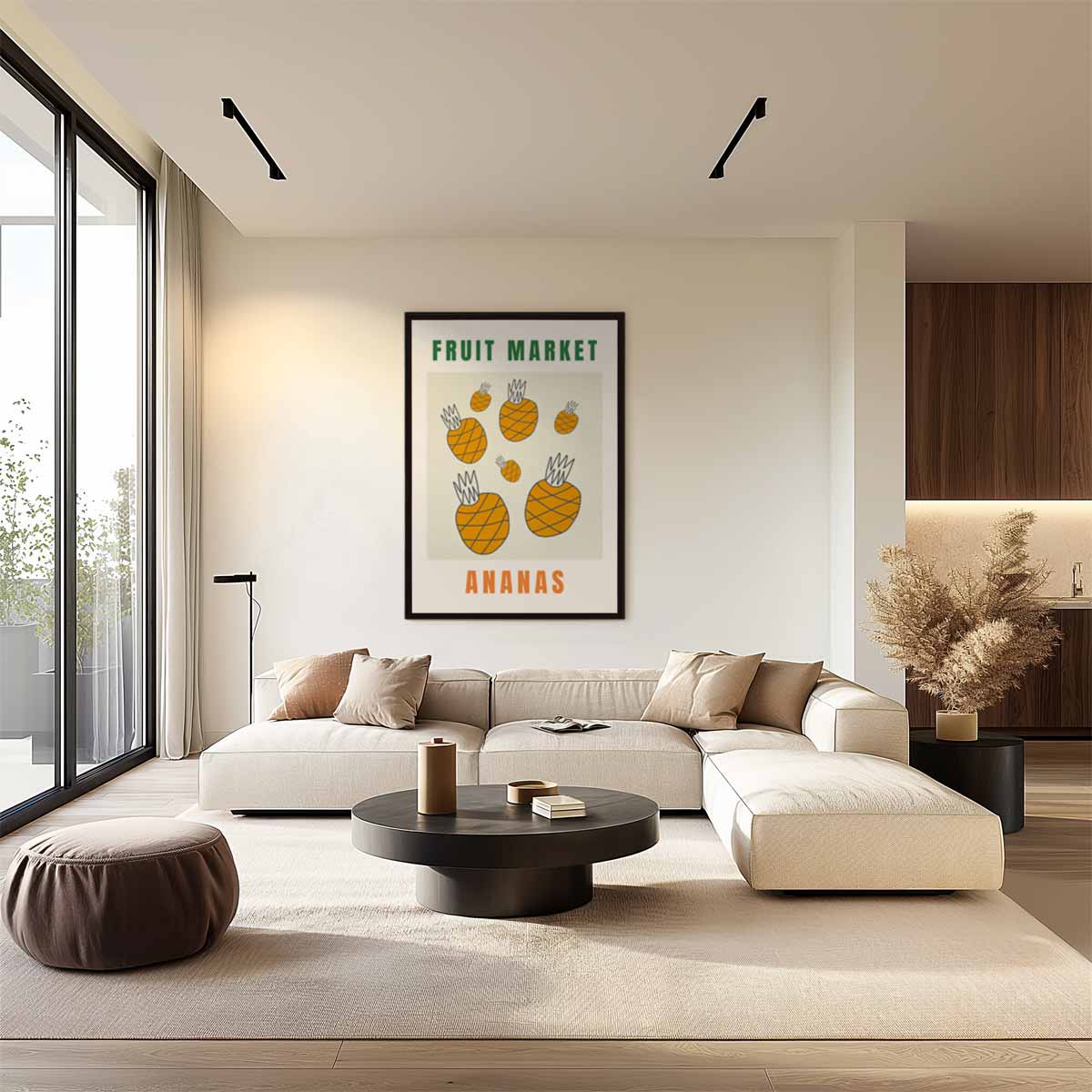 Fruit Market Ananas Poster Kunstwerk-canvas-dibond-plexiglas-wanddecoratie-WallArtistic