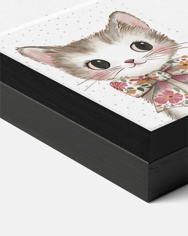 Schattige Kitten Poster met Bloemenstrik Poster-WallArtistic
