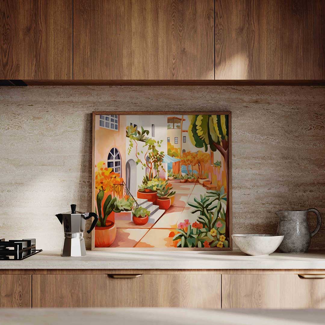 Mediterrane tuin Poster