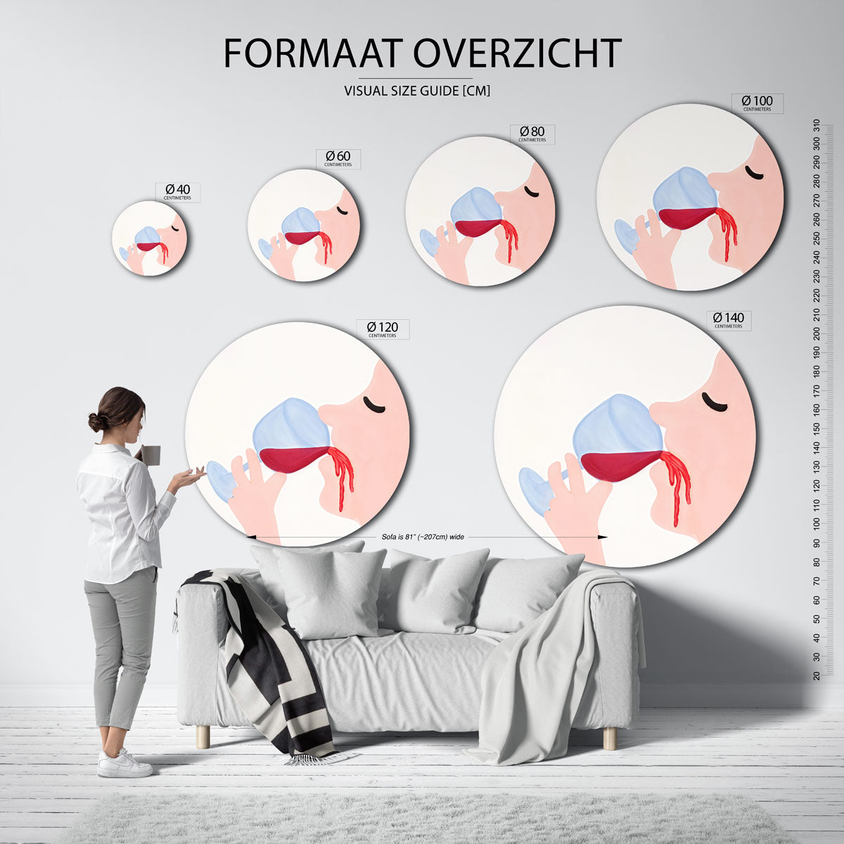 Drinkende figuur Muurcirkel