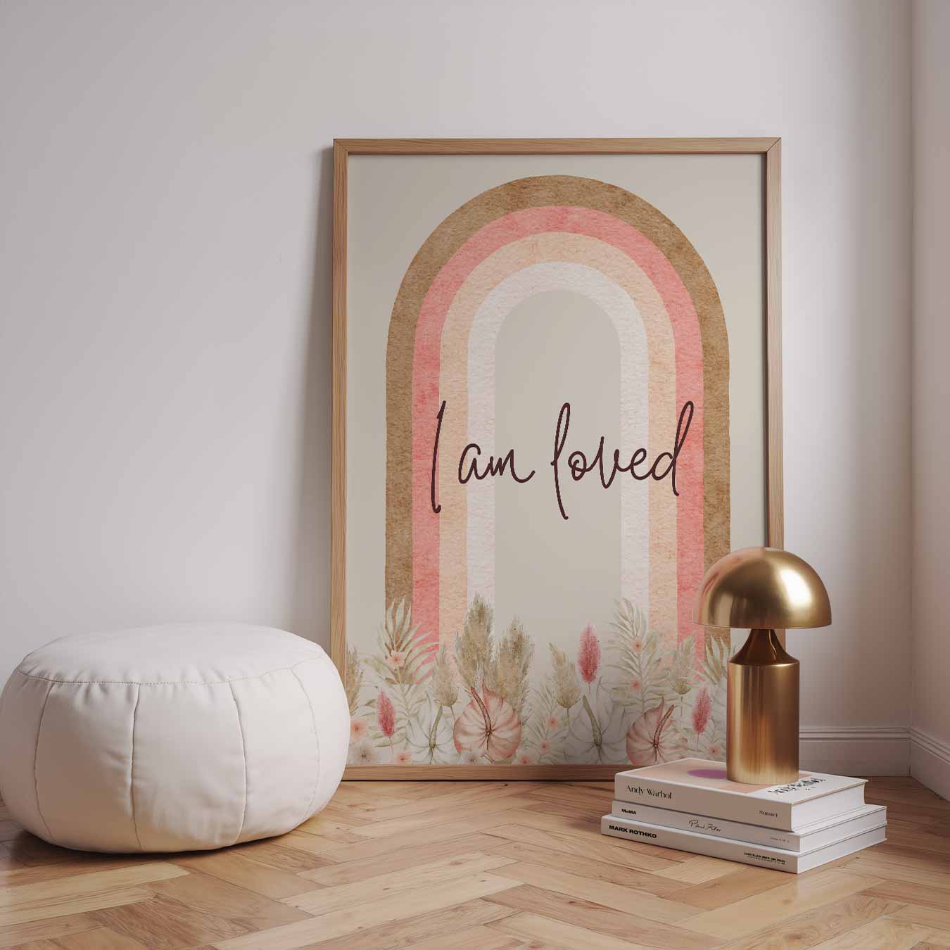 Boho Regenboog Poster met Inspirerende Quote Poster-WallArtistic