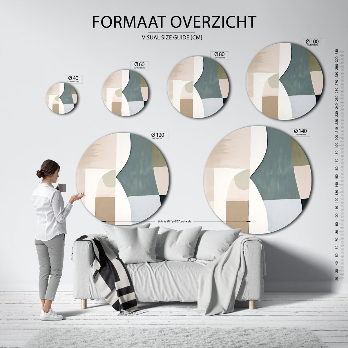 Abstracte vormen Muurcirkel
