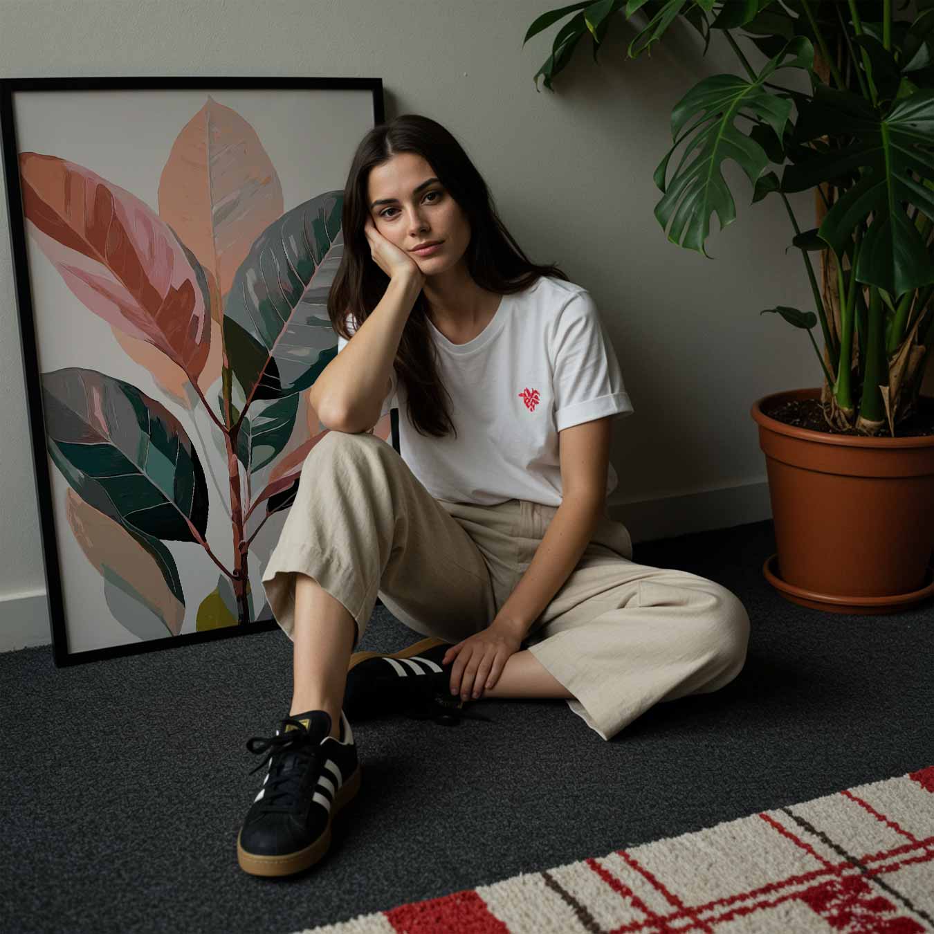 Botanische Kunstposter met Vrolijke Bladeren Poster-WallArtistic