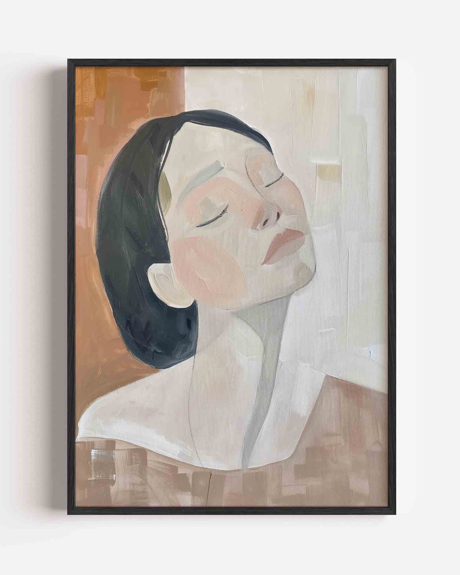 Vrouw met gesloten ogen Poster